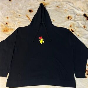 Black Hoodie with Heart and Character Design